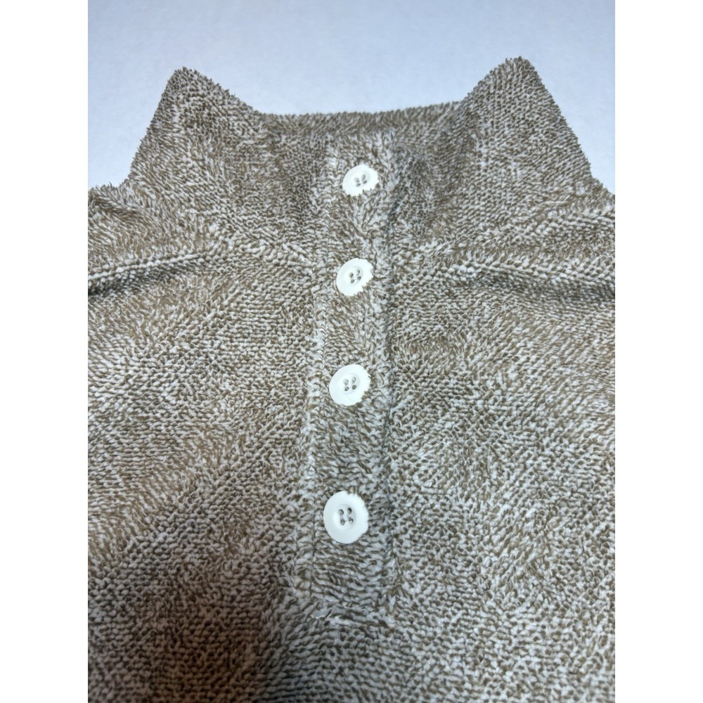Eddie Bauer Womens Pullover Sweater Large Beige Button Neck NWT Cozy - Picture 5 of 14
